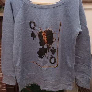 Bella Canvas Heather Blue Queen of Spades Sweater